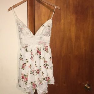 Floral open back romper